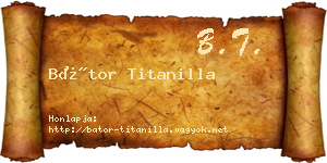 Bátor Titanilla névjegykártya